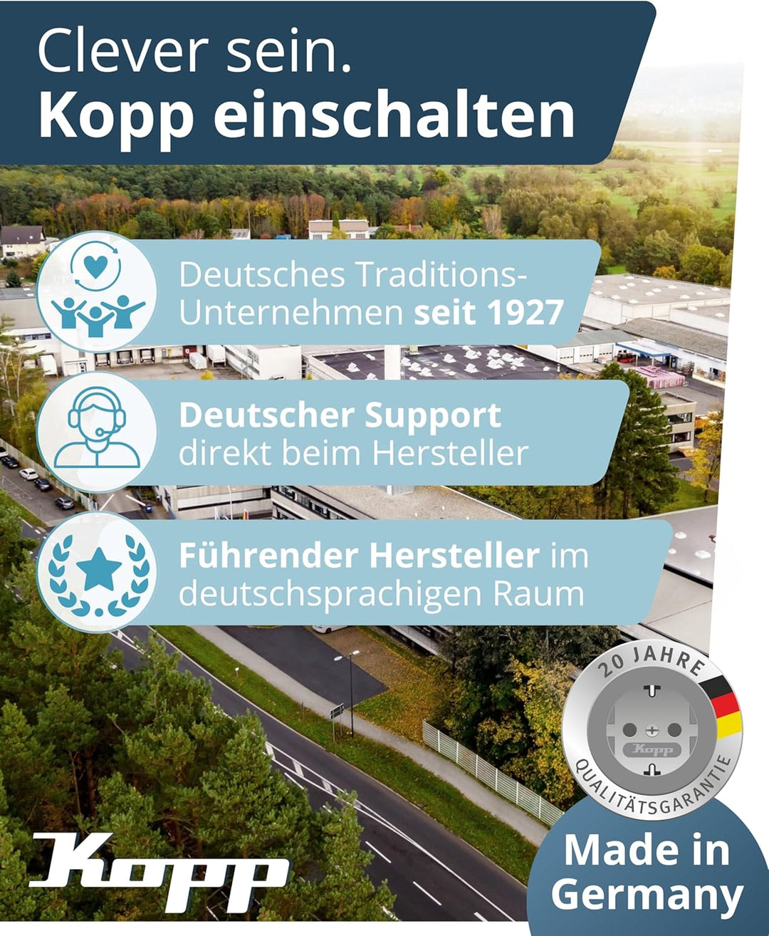 Kopp 917131082 Milano Buche Antennensteckdose mit DREI Ausgängen, TV/RF/SAT, Einzel- und Durchgangsd