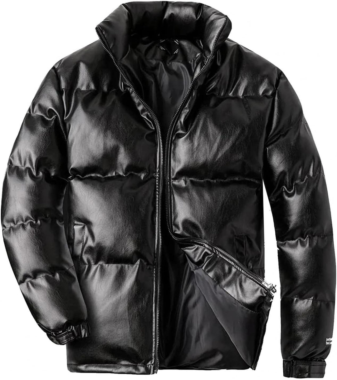 Celucke Daunenjacke Herren Glänzend Übergangsjacke Stehkrage Steppjacken Winterjacke Daunen Reissver