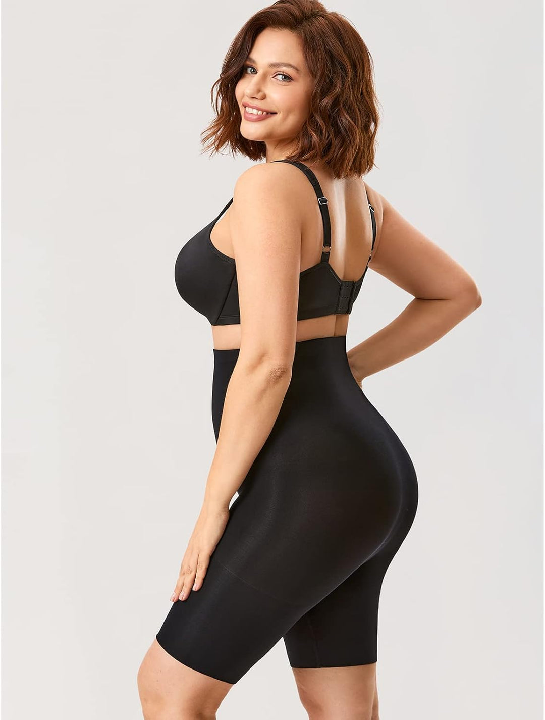 DELIMIRA Damen Miederhose mit Bein Miederpants Hohe Taille Bauch Weg Formender 38 Schwarz, 38 Schwar