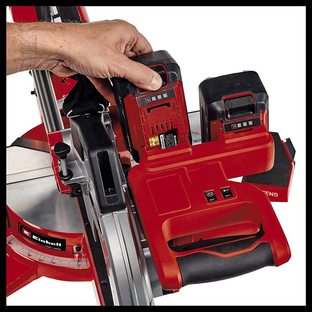 Einhell Akku-Zug-Kapp-Gehrungssäge TE-SM 36/210 Li - Solo Power X-Change (36 V, Li-Ion, leichtgängig
