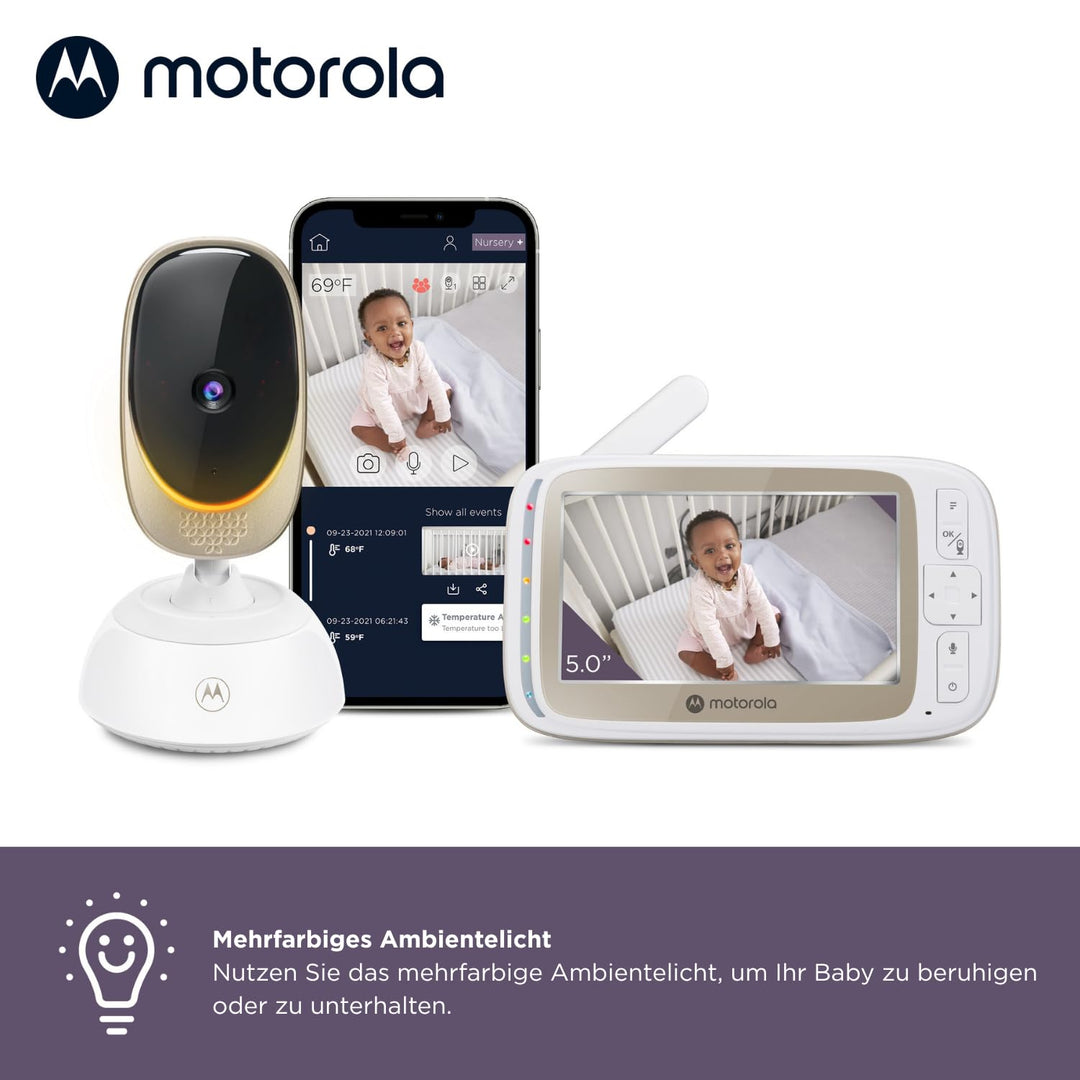Motorola Nursery Babyphone mit Kamera - Baby Monitor VM85 Connect - Überwachungskamera Innen mit Far