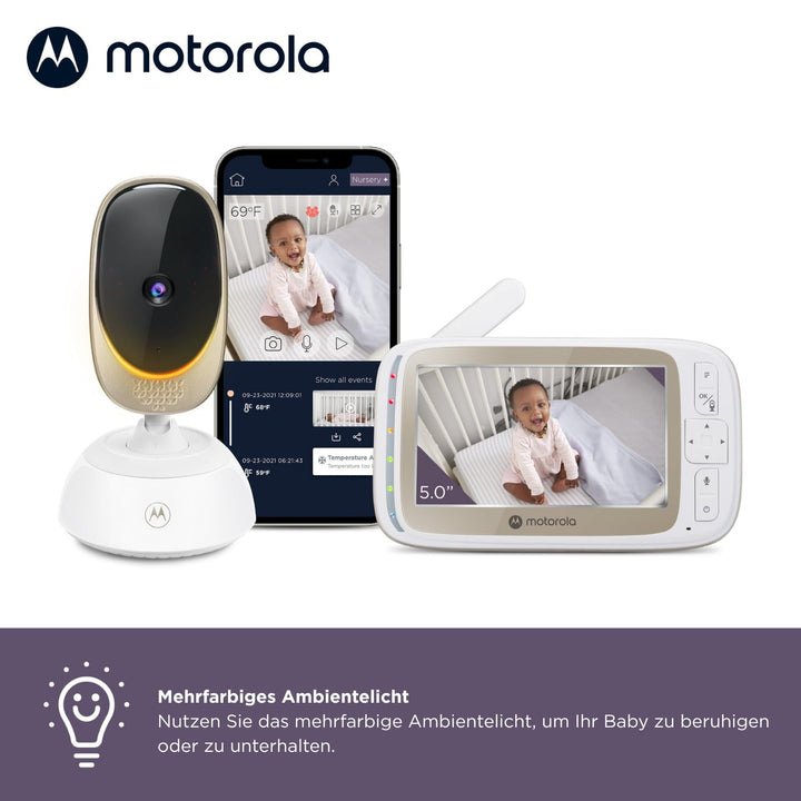 Motorola Nursery Babyphone mit Kamera - Baby Monitor VM85 Connect - Überwachungskamera Innen mit Far
