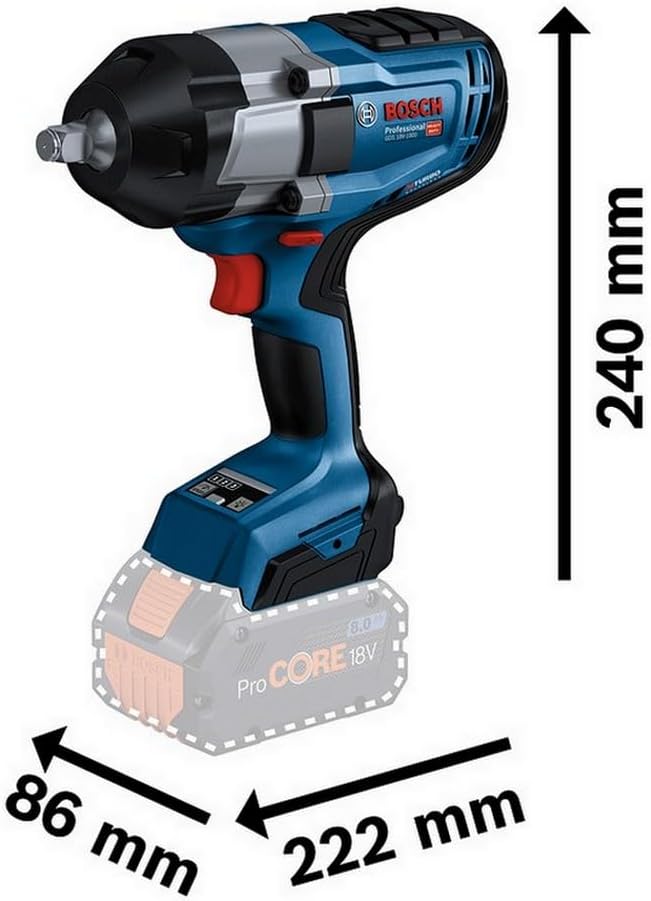 Bosch Professional 18V System BITURBO Akku Drehschlagschrauber GDS 18V-1000 (inkl. Leiterclip, ohne
