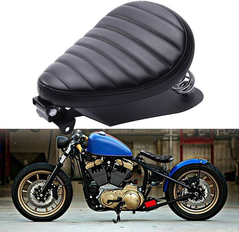 Custom Motorradsitz Solo Sitz, Motorrad Leder Solo Sitz W/Halterung Federhalter Kit Grundplatte für
