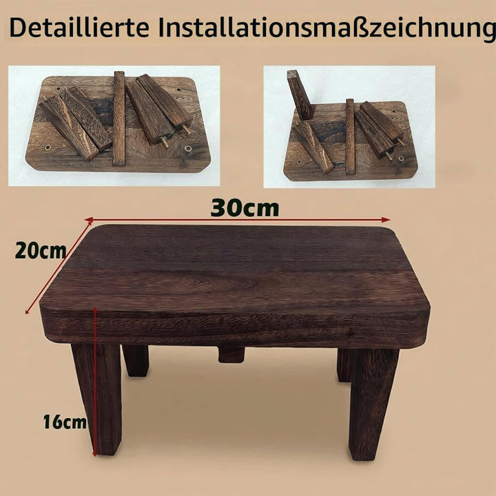 ZIJIREN Holzfusshocker, Couchtischhocker, Schuhtraghocker, Pflanztisch, Schuhwechselhocker, Massivho