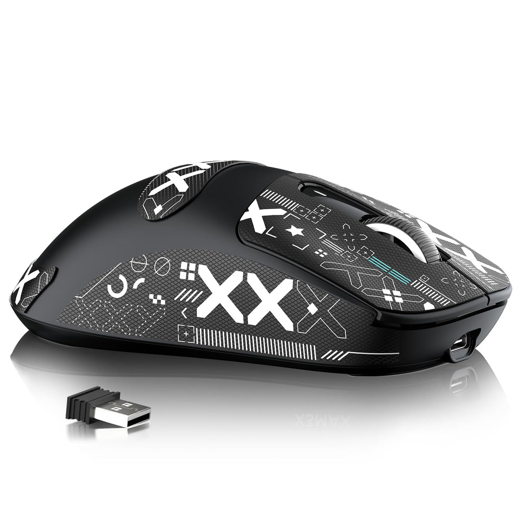 ATTACK SHARK X3MAX 49g SUPERLIGHT Mouse with Tape, PixArt PAW3950 Gaming Sensor, BT/2.4G Wireless/Wi