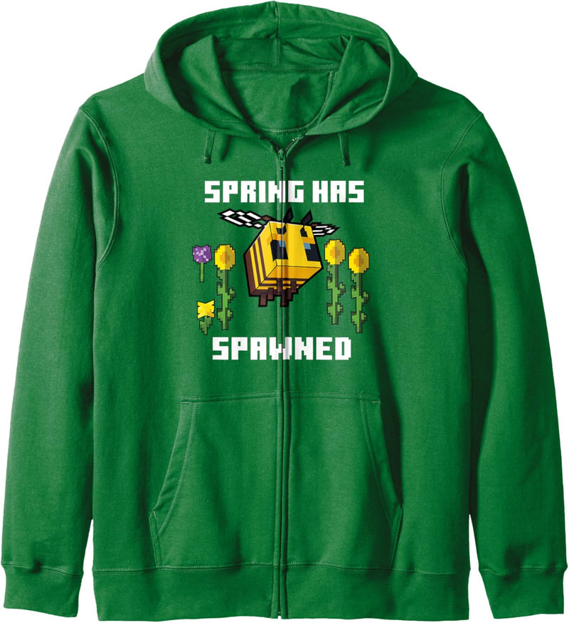 Minecraft Bee Spring Has Spawned Graphic Blocks Kapuzenjacke