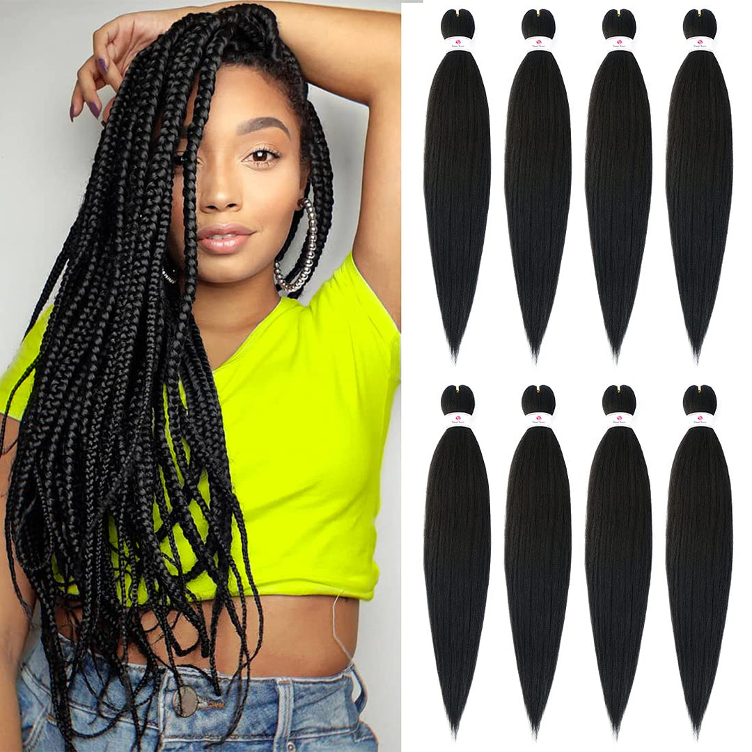 Beyond Beauty EZ Braid Pre Stretched Braiding Hair,8Packs-26 Zoll EZ Braid Professionelles Haar Yaki