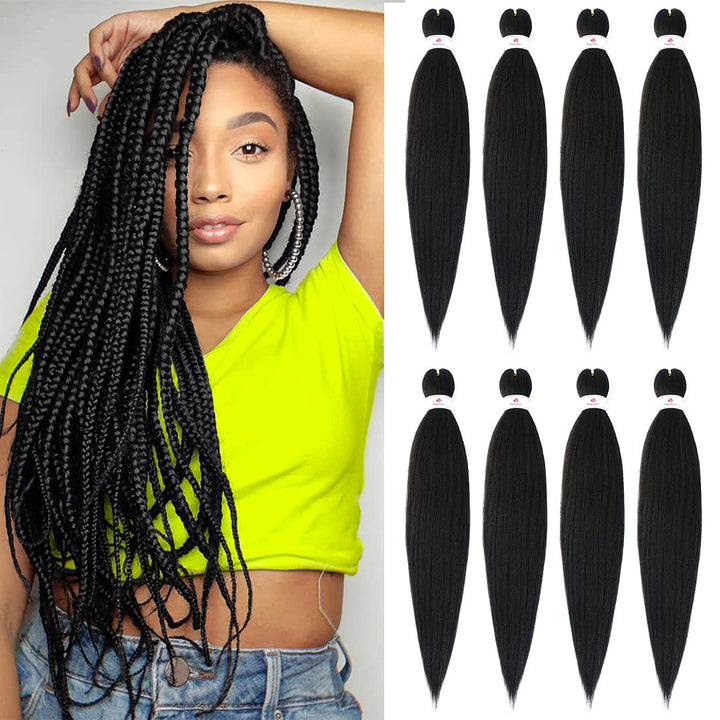 Beyond Beauty EZ Braid Pre Stretched Braiding Hair,8Packs-26 Zoll EZ Braid Professionelles Haar Yaki