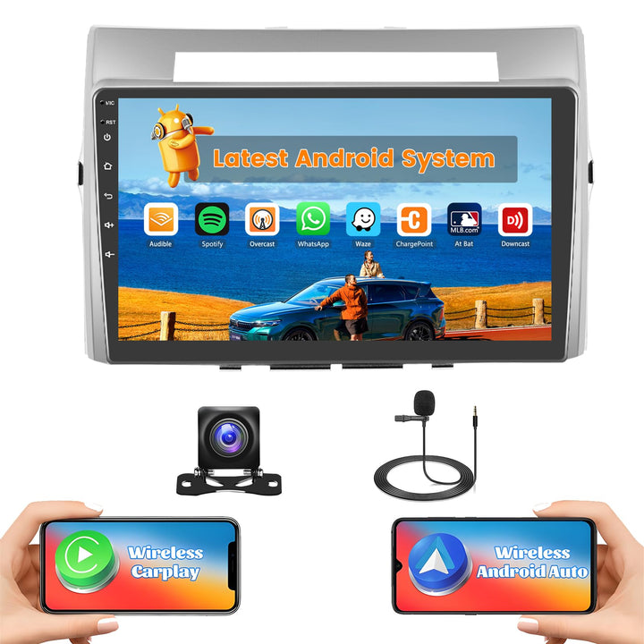 Hikity 2G+64G Autoradio Android 15 für Toyota Corolla Verso 2004-2009 mit 9-Zoll-Touchscreen, Stereo