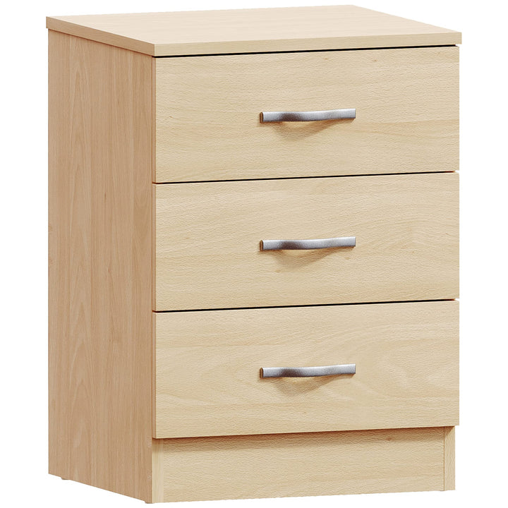 Vida Designs Kiefer Nachttisch Kommode, 3 Schubladen mit Metall Griffe & Läufer, Einzigartige Anti-B