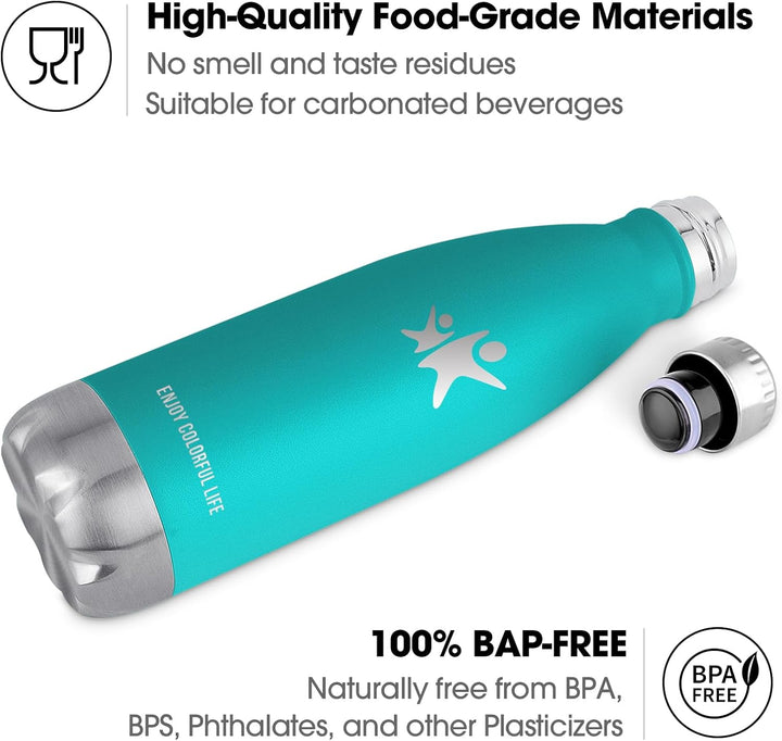 KollyKolla Thermosflasche, Trinkflasche Edelstahl 500ml/750ml/1L, Auslaufsicher Thermoskanne, BPA-Fr