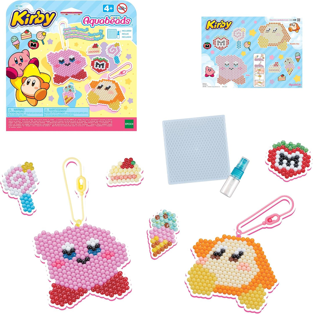 Aquabeads - 36164 Kirby Schlüsselanhänger Bastelset, Wasserperlen Bastelset für Kinder ab 4 Jahren,
