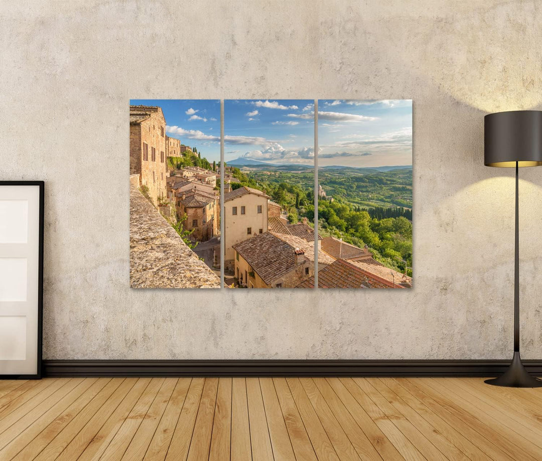 islandburner Bild auf Leinwand Landschaft Der Toskana Von Den Wänden Von Montepulciano Italien Bilde