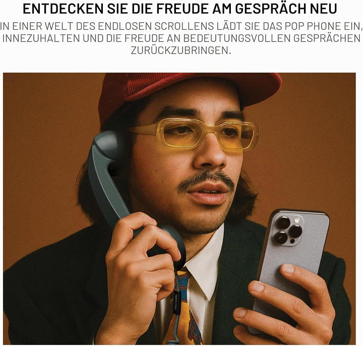 Native Union Pop Phone –Retro-Telefonhörer mit Mikrofon &amp; Lautsprecher, USB-C für iPhone, iPad, Lapt