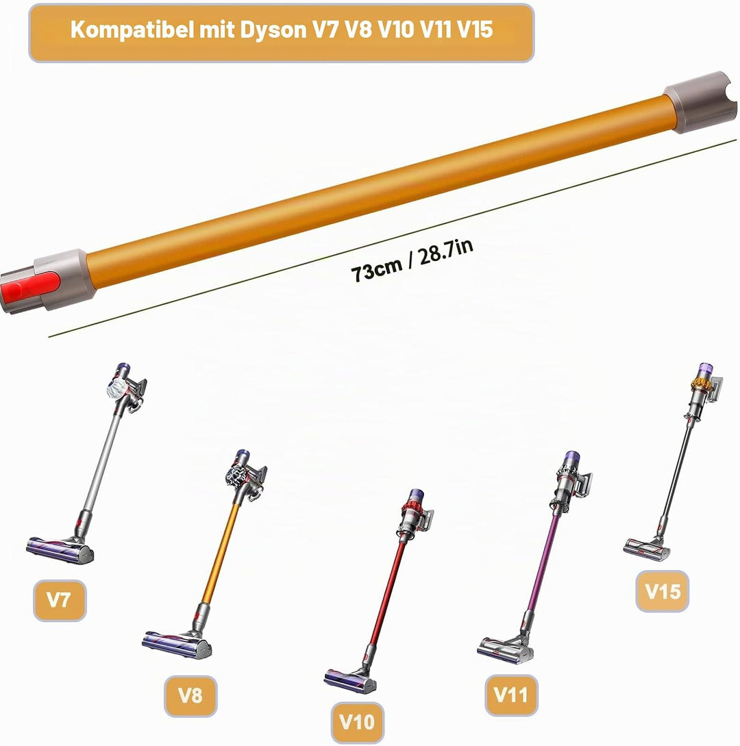 Qygba Ersatzteile Verlängerungsrohr für Dyson V7 V8 V10 V11 V15 Staubsauger, Saugrohr Länge 73 cm, R