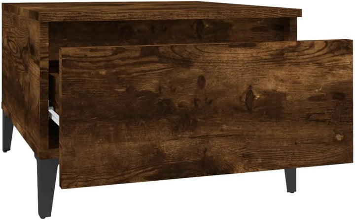 Tavolino da Salotto Rovere Fumo 50x46x35cm in Legno Multistrato