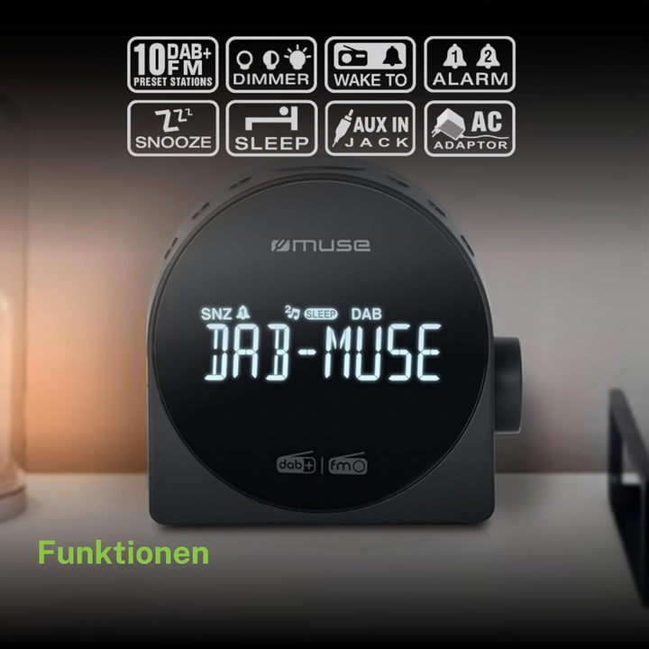 MUSE M-185CDB schwarz Uhrenradio DAB+ DUAL-Alarm Radiowecker digital