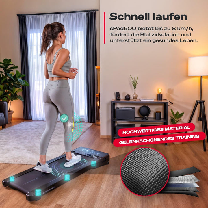 Sportstech Walking Pad, automatische Steigung bis 19%, Laufband für Zuhause und Schreibtisch, LED-Di