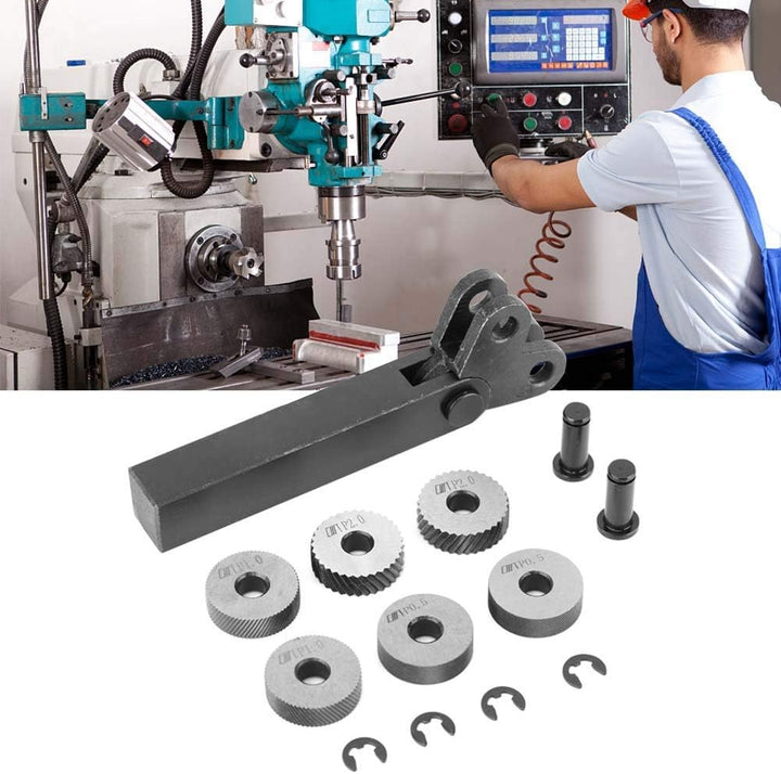 7 stücke Rändelwerkzeug Schwarz Stahl Rändel 0,5/1 / 2mm Diagonale Dual Linear Rad Für Bearbeitungsm