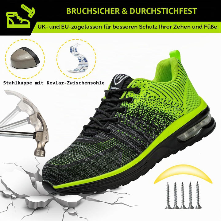 Baofular Arbeitsschuhe Herren Sicherheitsschuhe Damen Leicht Sportlich Stahlkappenschuhe rutschfest