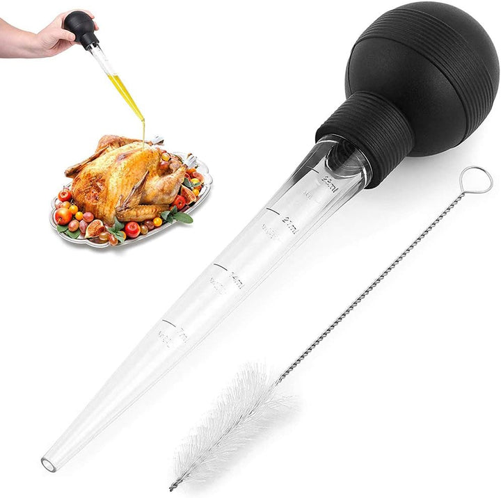 Truthahnbräter Zum Kochen, Bratenspritze, Glas, Truthahnbräter und Truthahnöltropfer mit Bürste, Häh