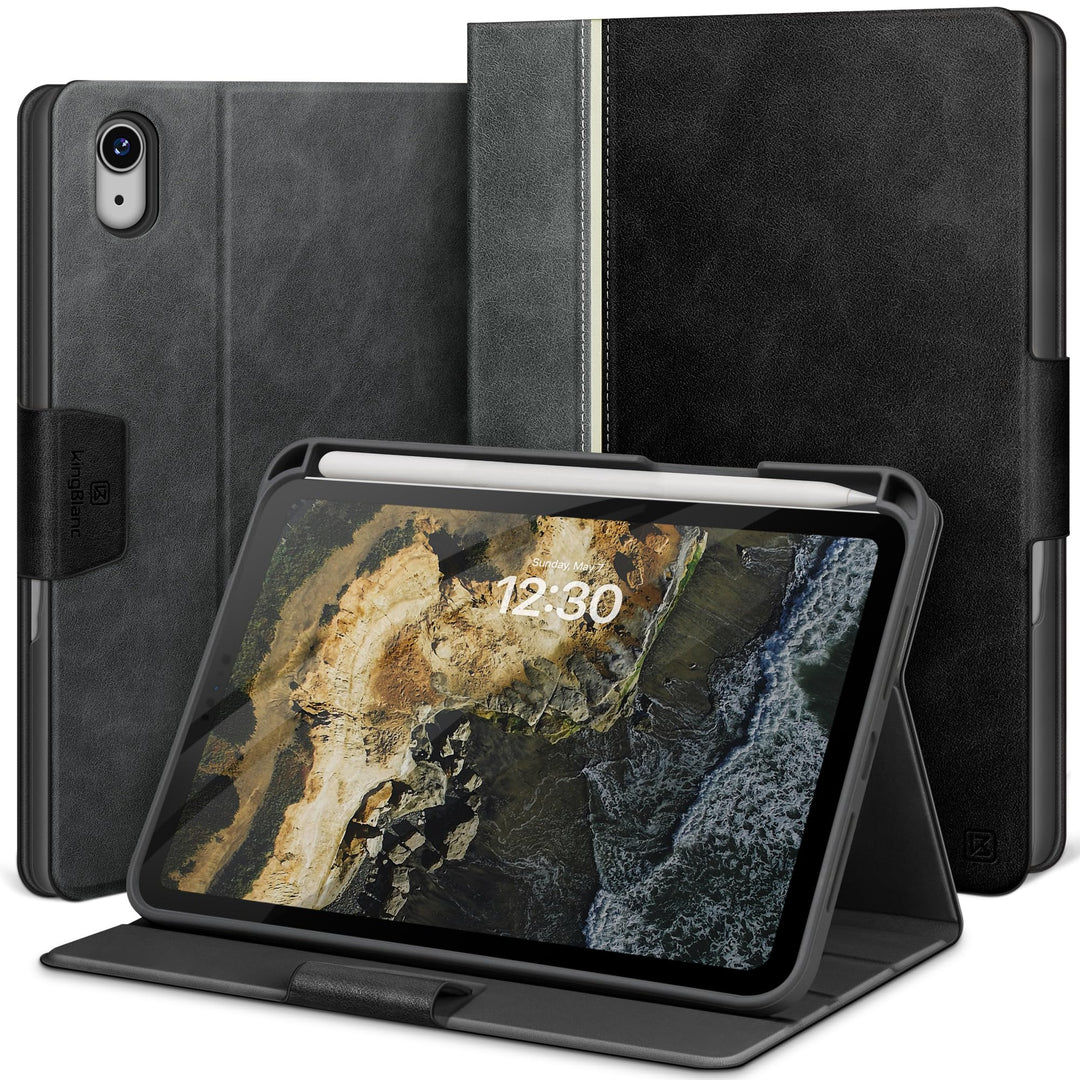 KingBlanc für iPad mini 7 Hülle (A17 Pro) 8,3 Zoll 2024, iPad mini 6 Hülle 2021 mit Stifthalter, Veg