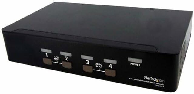 StarTech.com 4 Port DisplayPort USB KVM Switch mit Audio - DisplayPort Desktop KVM Umschalter mit US