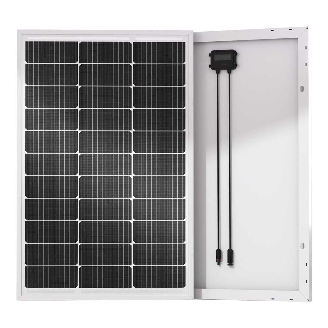 ECO-WORTHY 100W Solarpanel Monokristallines, 12V Solarmodul mit Aluminiumrahmen, Geeignet für 12V Ba