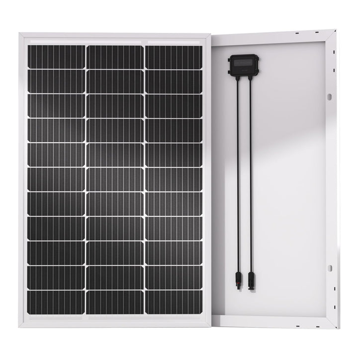 ECO-WORTHY 100W Solarpanel Monokristallines, 12V Solarmodul mit Aluminiumrahmen, Geeignet für 12V Ba