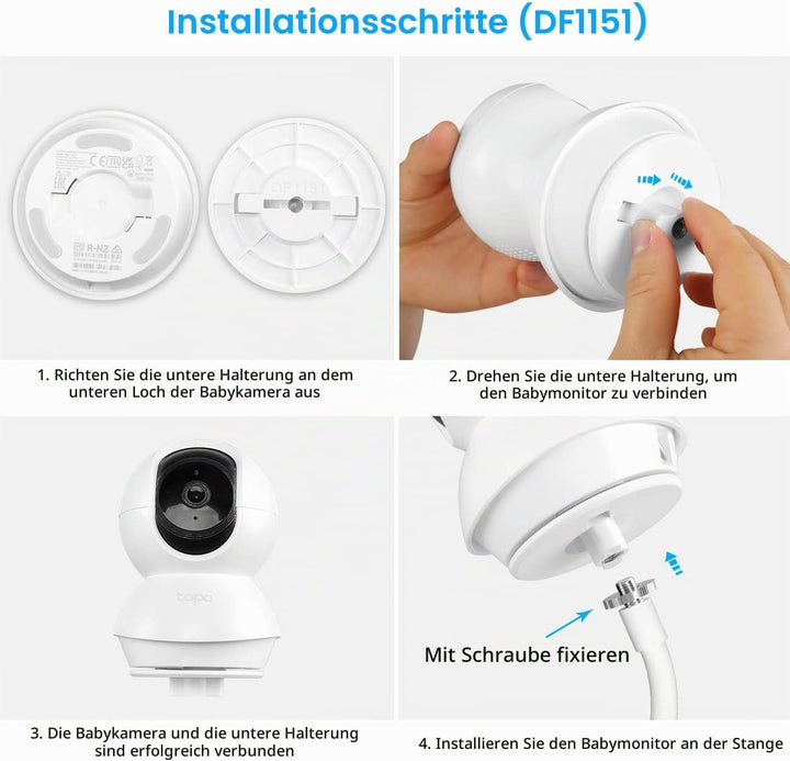 TIUIHU Baby Monitor Halterung für TP-Link Tapo C200/C210/C220WLAN IP Kamera Clip Halterung, Clip Hal