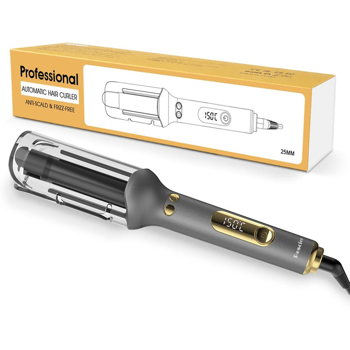 Lockenstab Automatisch Rotierender 25mm mit 14 Temperaturstufen (100-230°C) | Anti-Verbrennungs Hair