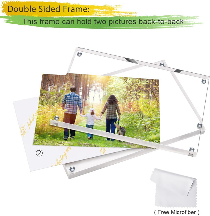 Boxalls Bilderrahmen 13 x 18 cm(5 x 7 inch)-5er Set, Acryl Magnetischer Fotorahmen, Doppelseitiges R