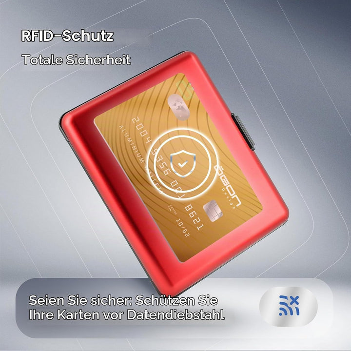 ÖGON -DESIGNS- Aluminium Geldbörse, grosse Kapazität, RFID-Schutz vor Betrug und Entmagnetisierung,