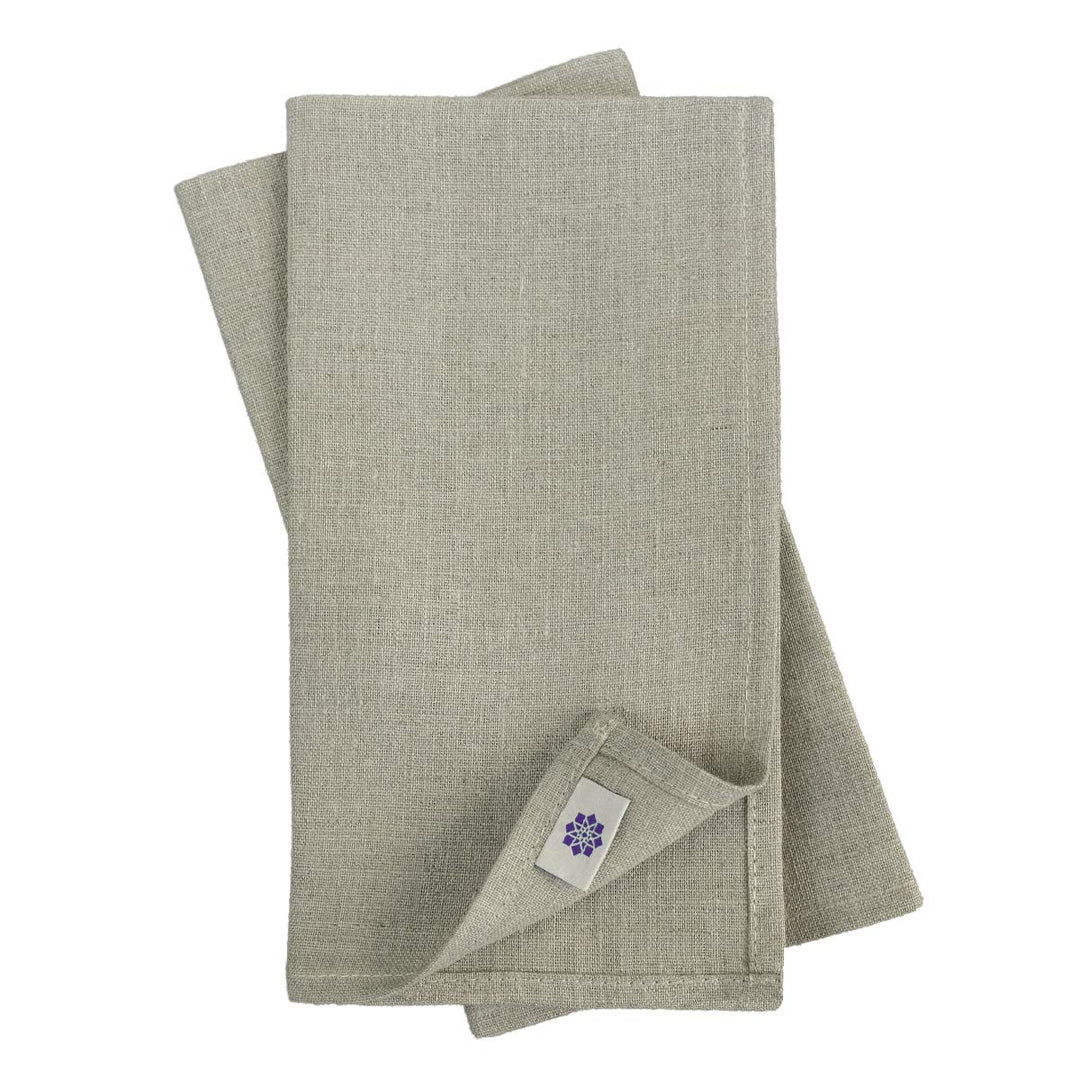 Linen &amp; Cotton Festliche 4 x Stoffservietten Leinenservietten Anabella - 100% Leinen, Natur/Beige (4