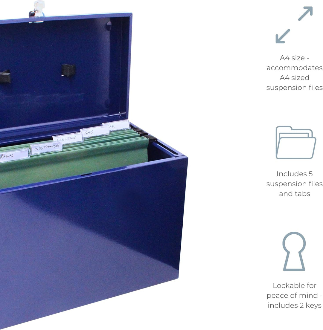 Ablagebox / Hängemappenbox (aus Metall, A4) blau Blau Einzelbett, Blau Einzelbett
