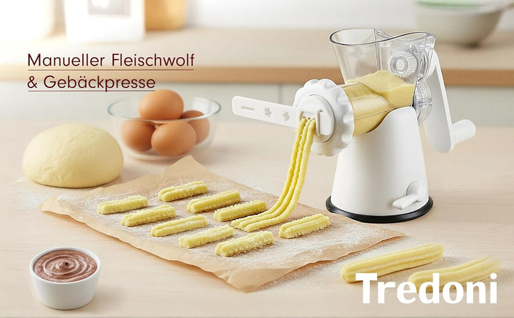 Tredoni Manuelles Fleischwolf Mühle & Gemüse Schredder, Keks Maschine Plätzchen Hersteller + Kekse M