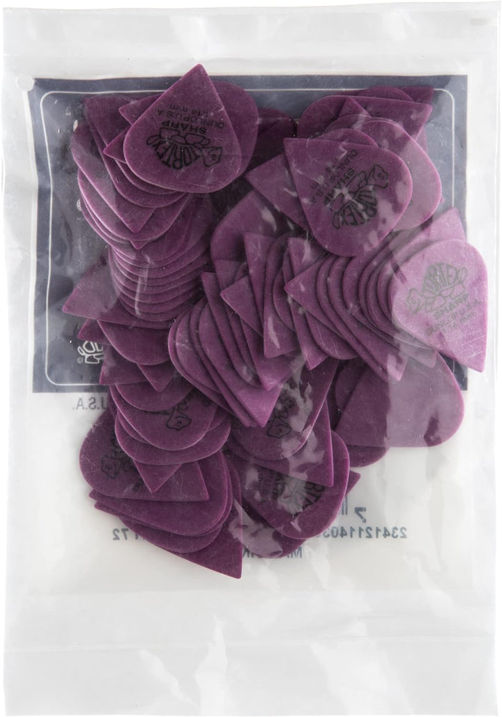 Médiators Jim Dunlop 1,14mm Tortex Sharp 1,14mm sachet de 72 1,14mm Sachet de 72 Violett, 1,14mm Sac