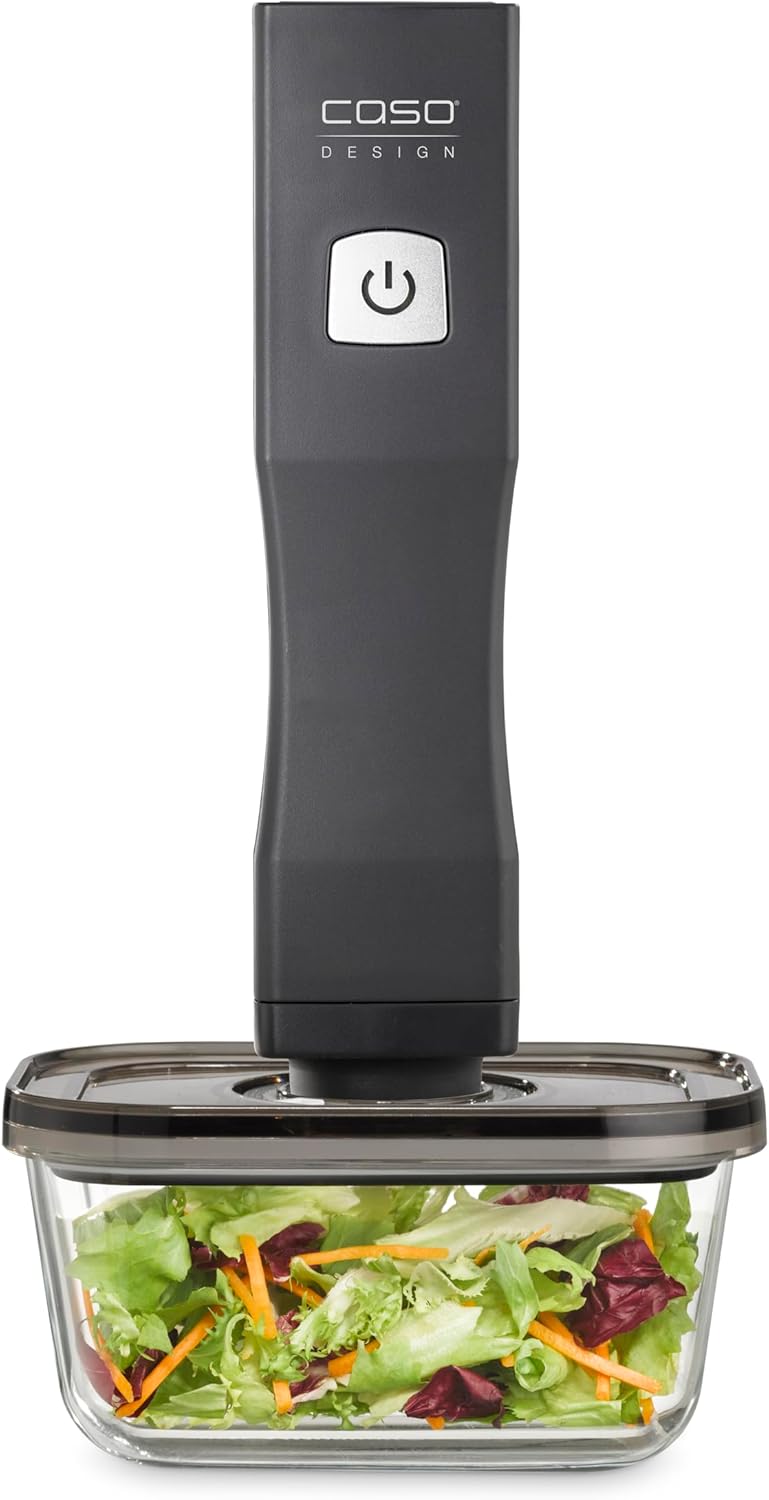 CASO VacuBoxx Eco-Set - 3 Vakuumbehälter aus Borosilikatglas, BPA-Frei, inkl. Vakuumierschlauch & Ad