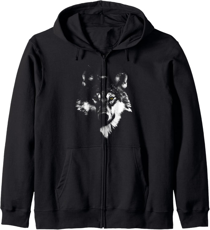 Wolf mit Bernsteinaugen Kapuzenjacke