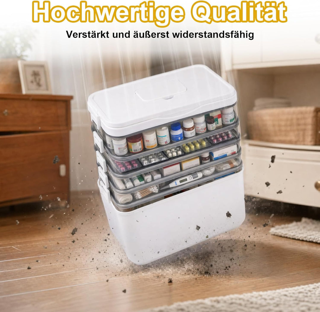 Medikamenten Aufbewahrung, 5 Stöckige Hausapotheke - 40.5x22x36 cm, multifunktionaler Medikamentenor