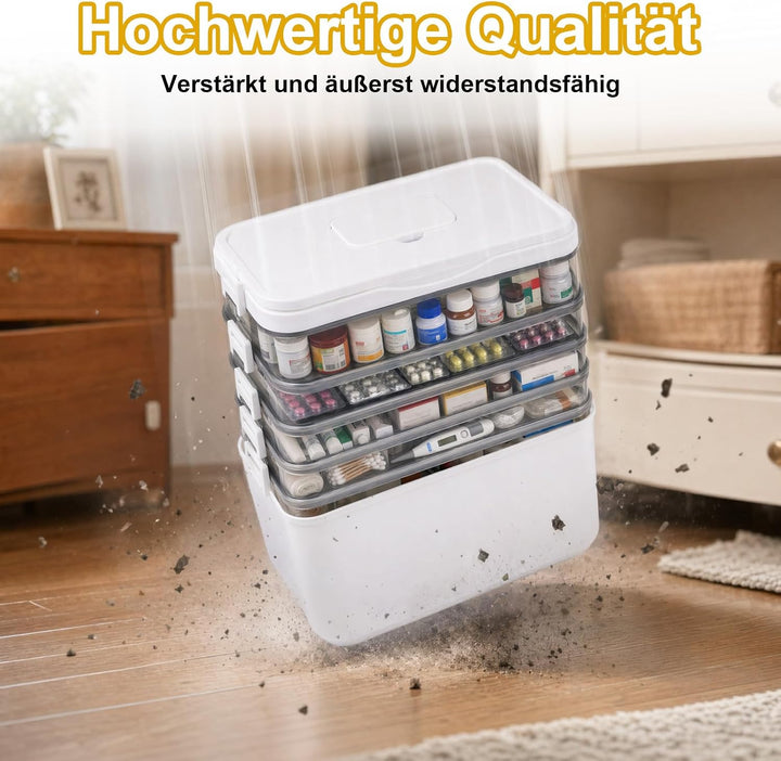 Medikamenten Aufbewahrung, 5 Stöckige Hausapotheke - 40.5x22x36 cm, multifunktionaler Medikamentenor