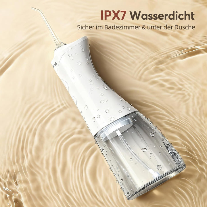 Glracd Munddusche Testsieger Elektrischer,Water Flosser Kabellos Weiss | 350ml Wassertank ,4 Modi Mi