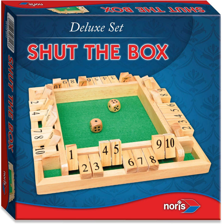 Noris 606108013 Deluxe Shut The Box - Das Beliebte Würfelspiel Aus Holz Für 1 Bis 4 Spieler Ab 8 Jah