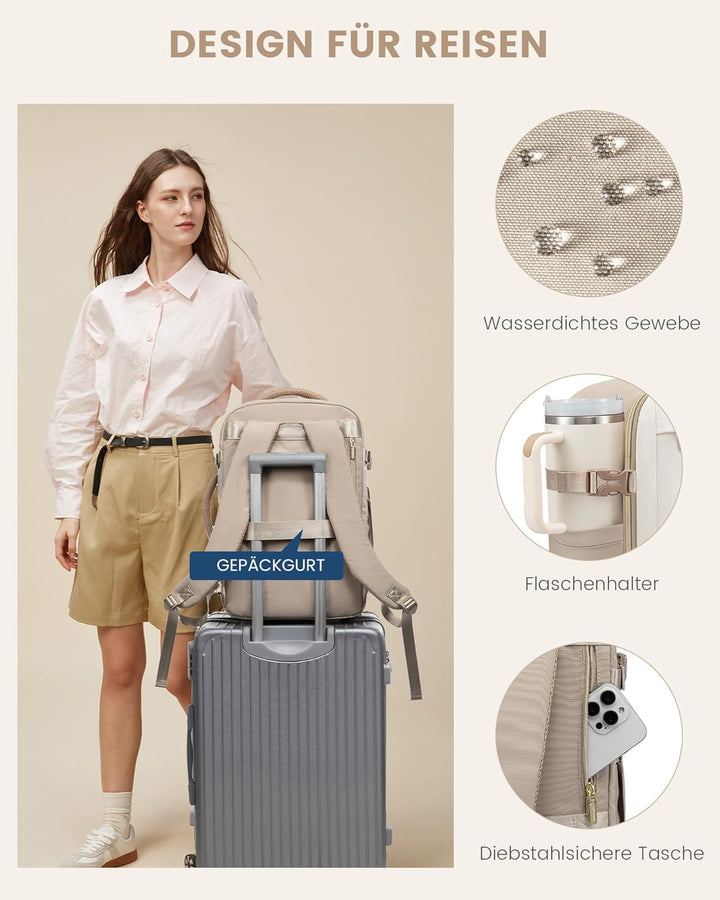LOVEVOOK Handgepäck Rucksack, Rucksack Handgepäck Flugzeug, Gross Reiserucksack Damen Spritzwasserfe