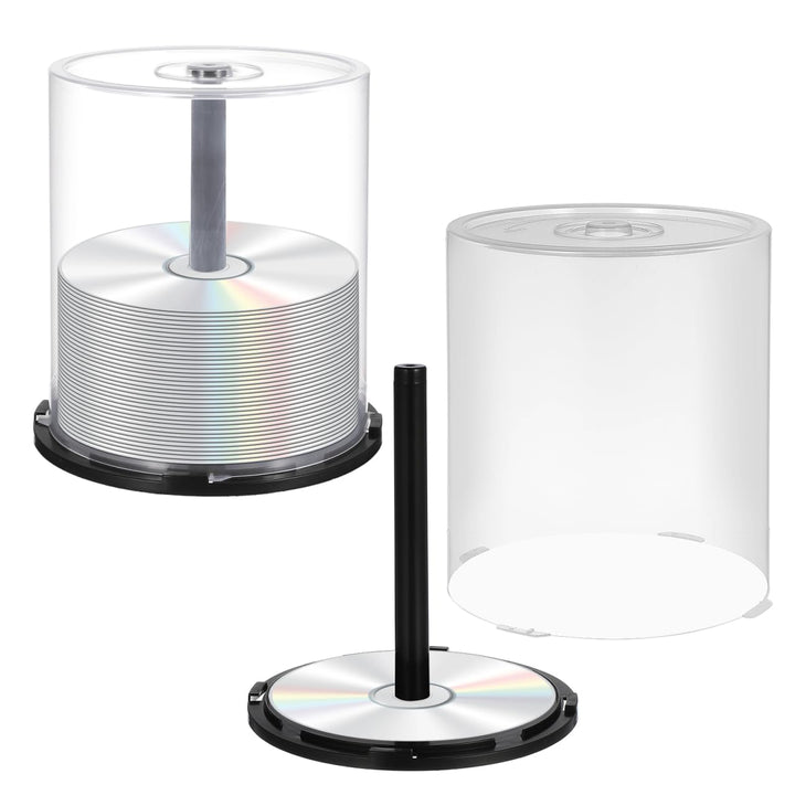 Alipis 2 Stück Mit Spindel Cd-Dvd-Aufbewahrungseimer Leer Dvd-Kuchenbox Kunststoff Cd-Aufbewahrungsh