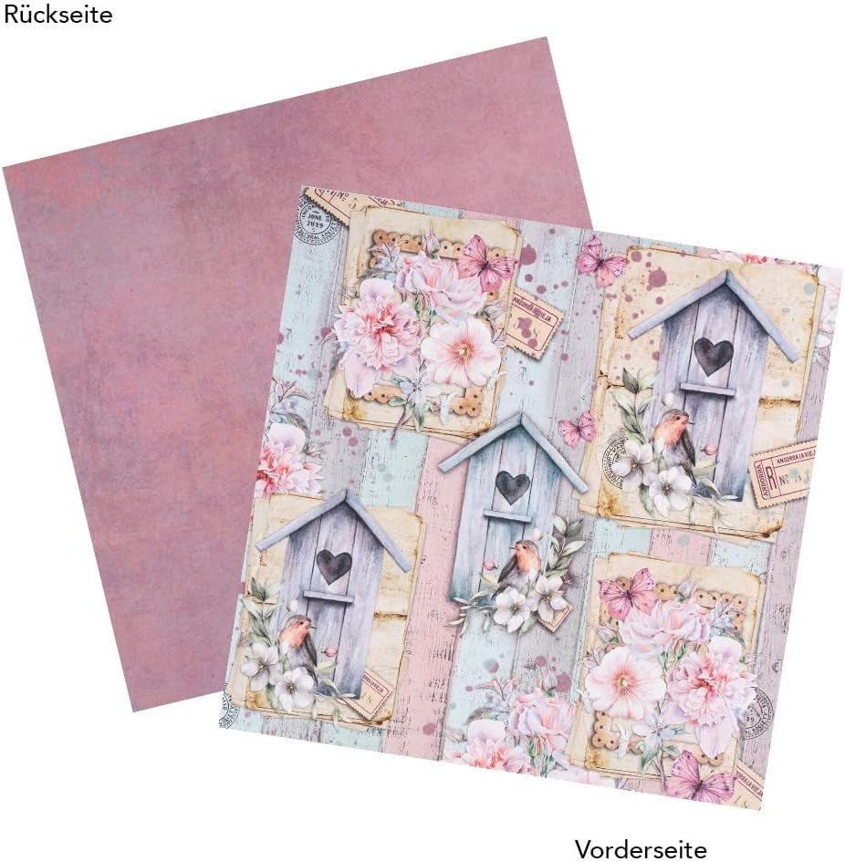Ideen mit Herz Duo-Design-Papiere | Motiv beidseitig bedruckt | hochwertiges Dekor-Papier | Bastel-K