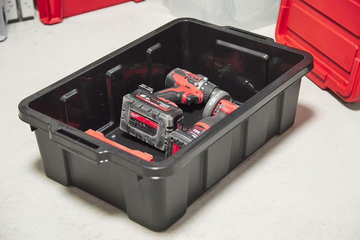 Iris Ohyama Heavy Duty Organisation Boxes, 25L, 6er-Set, Rot, Kompakt, Robust, Stapelbar, Aufbewahru