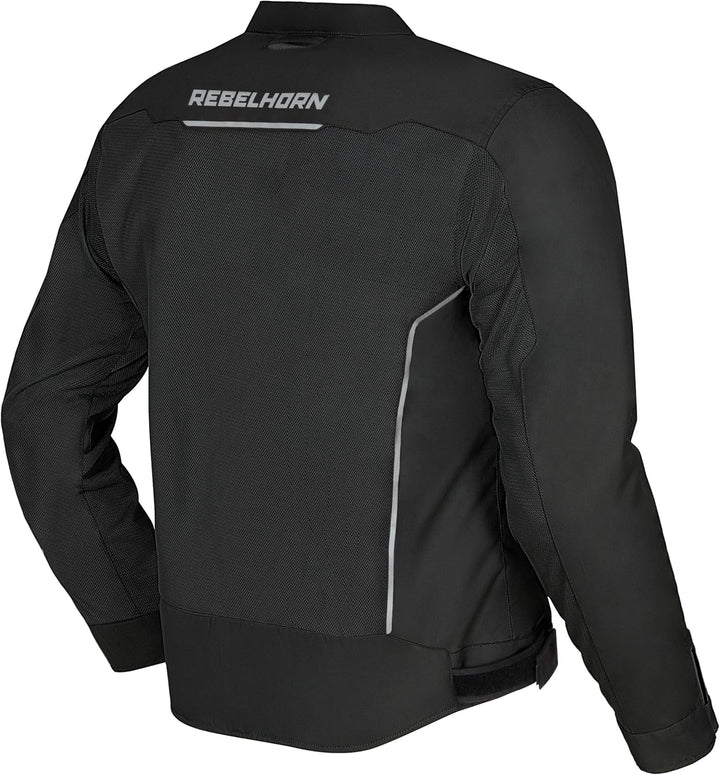 REBELHORN Wave Motorradjacke Herren | Textil | Mesh-Belüftungseinsätze | Ellbogen und Schulterprotek