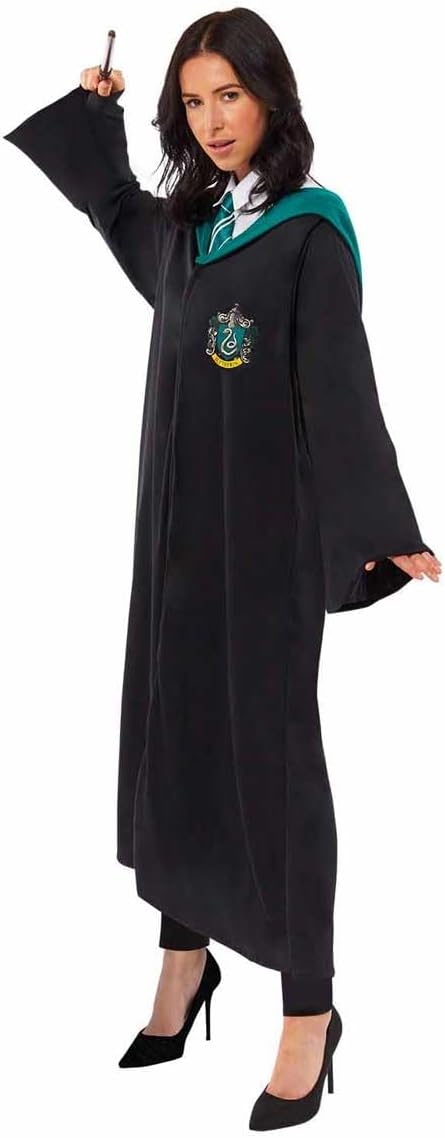 Amscan - Erwachsenenkostüm Slytherin Quidditch Robe aus Harry Potter, Gewand und Zauberstab, Magier,